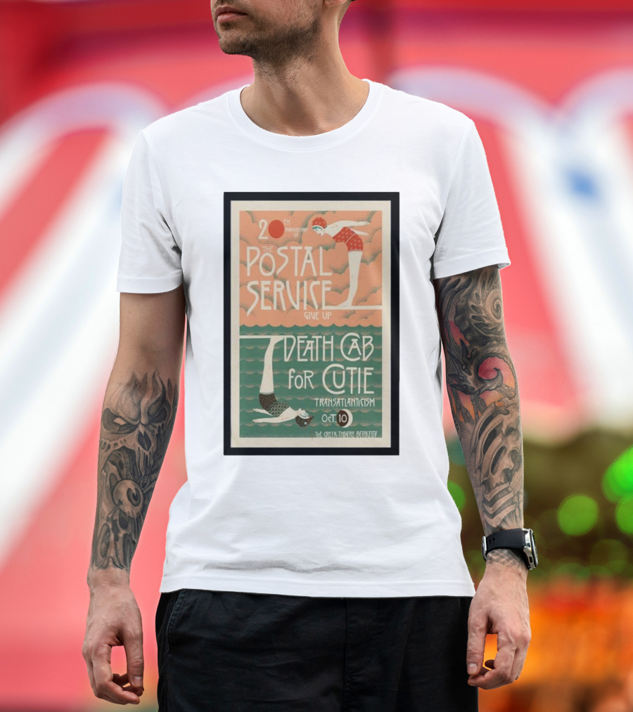 20th Anniversary Postal Service Give Up Death Cab for Cutie Transatlanticism Oct 10 The Greek Theatre Berkeley T-Shirt