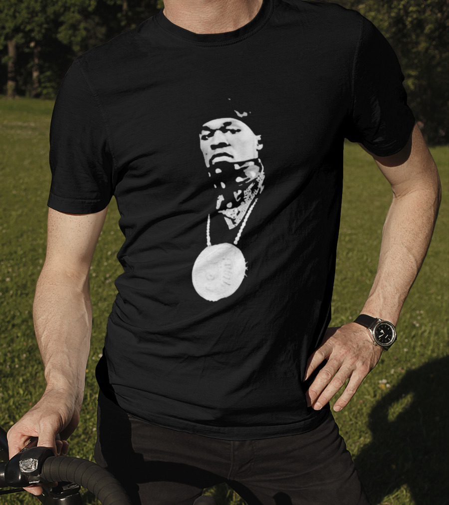 Drake Ibashar Bandana Portrait With Large Medal Necklace T-Shirt