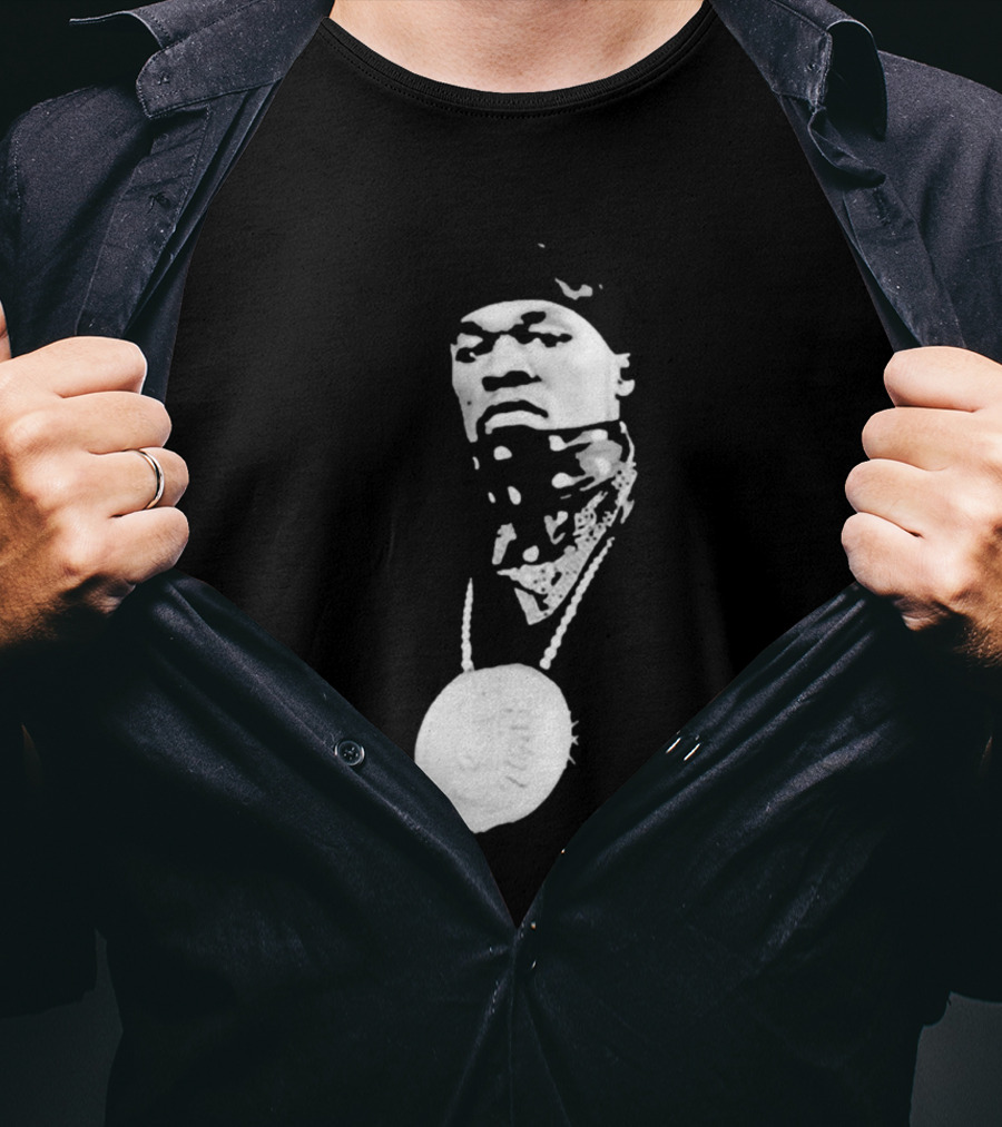 Drake Ibashar Bandana Portrait With Large Medal Necklace T-Shirt