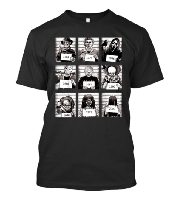 Halloween Horror Legends Killer Shots Freddy Jason Michael Pinhead Pennywise Chucky Samara Ghostface Creepy Fan T-Shirt