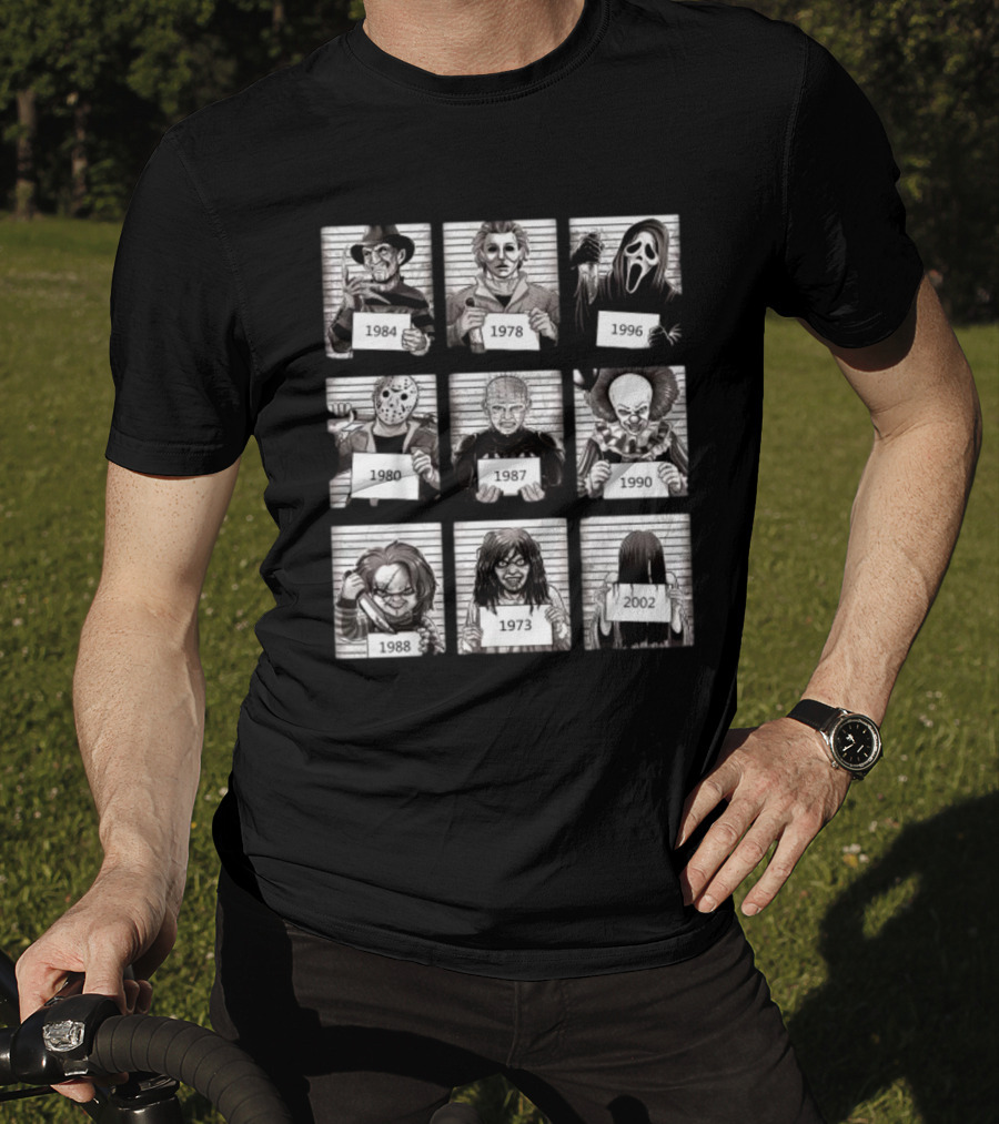 Halloween Horror Legends Killer Shots Freddy Jason Michael Pinhead Pennywise Chucky Samara Ghostface Creepy Fan T-Shirt