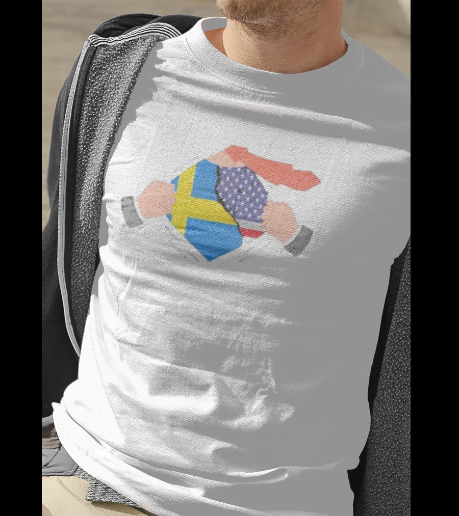 Ripping Off Sweden And America Flag T-Shirt
