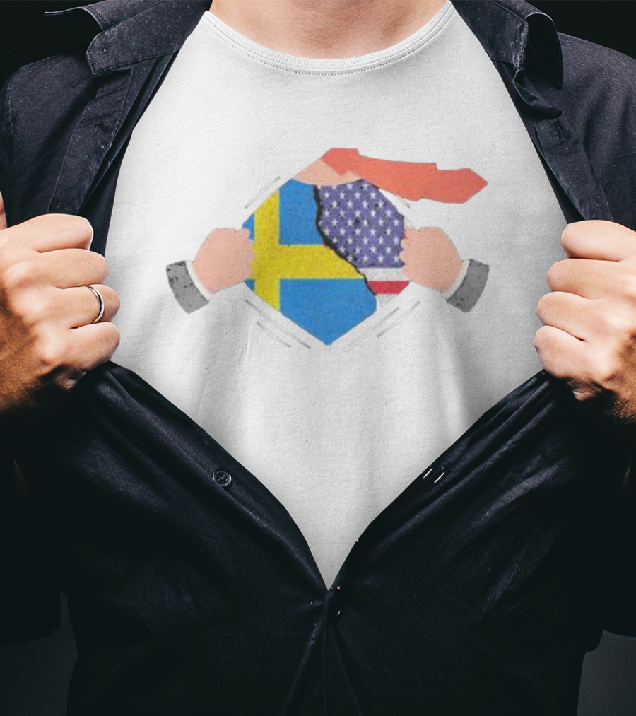 Ripping Off Sweden And America Flag T-Shirt