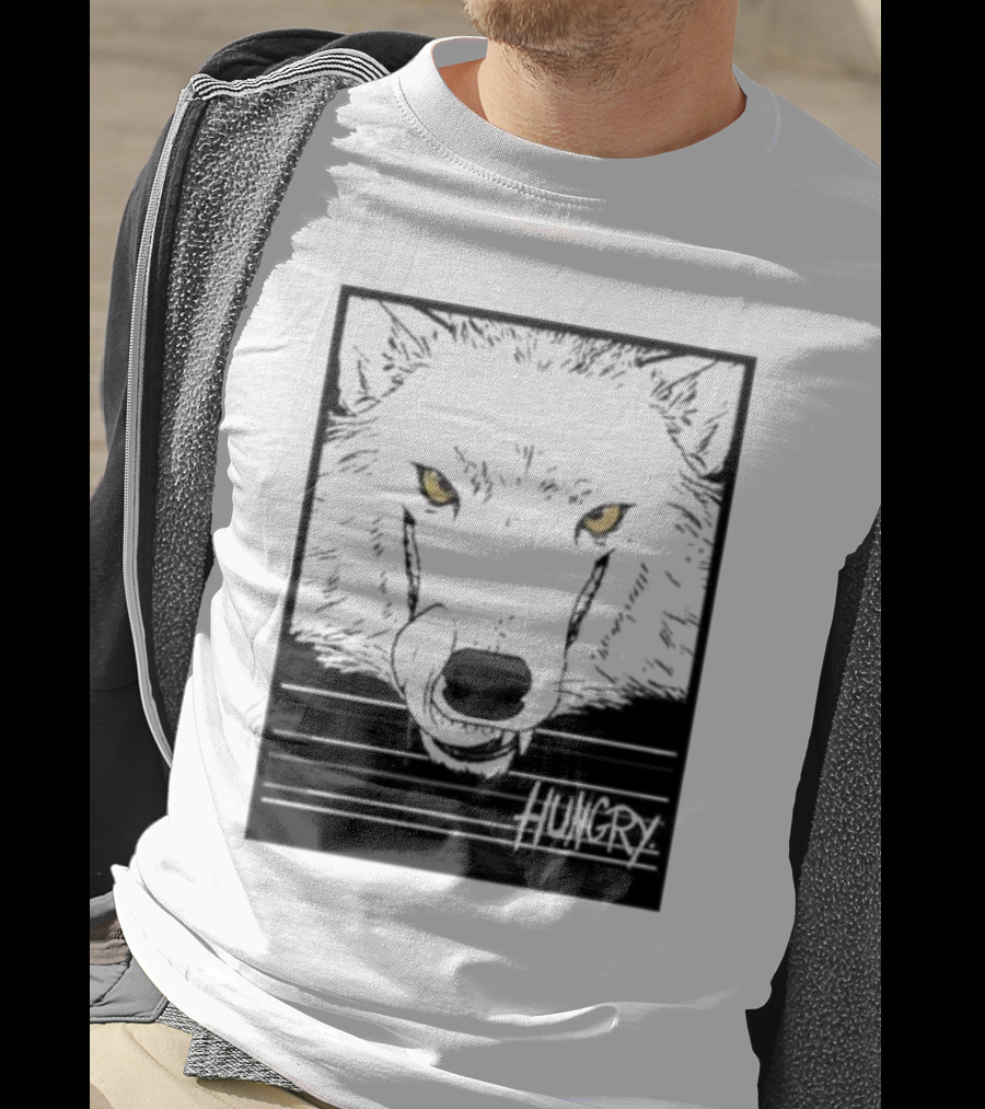 Sloshdog Hungry Wolf Face Yellow Eyes T-Shirt