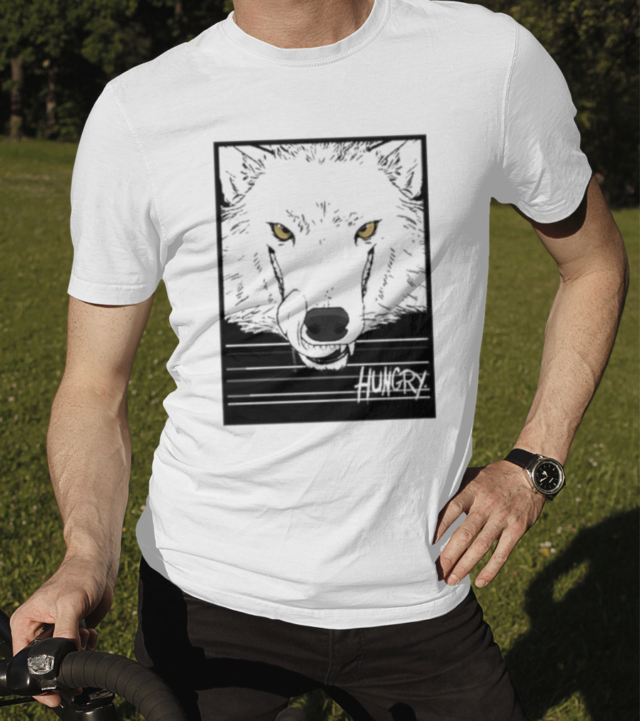 Sloshdog Hungry Wolf Face Yellow Eyes T-Shirt