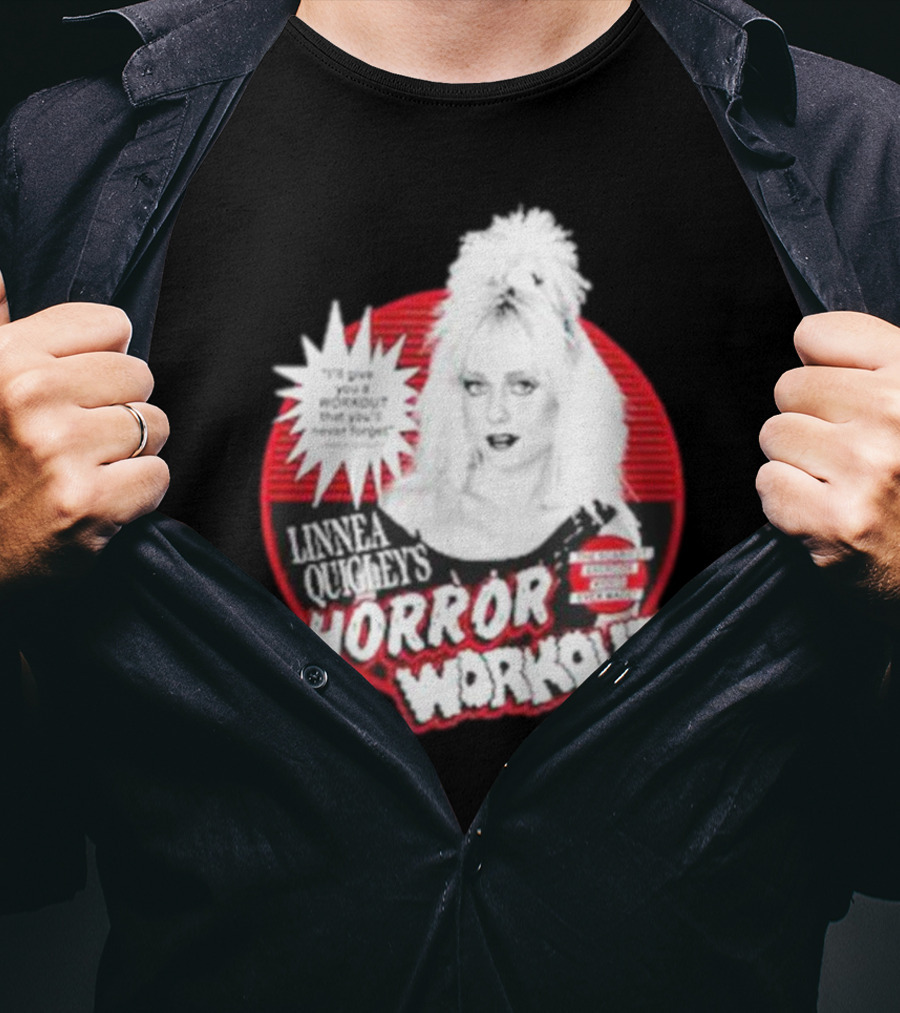 Linnea Quigley's Horror Workout Red Circle T-Shirt