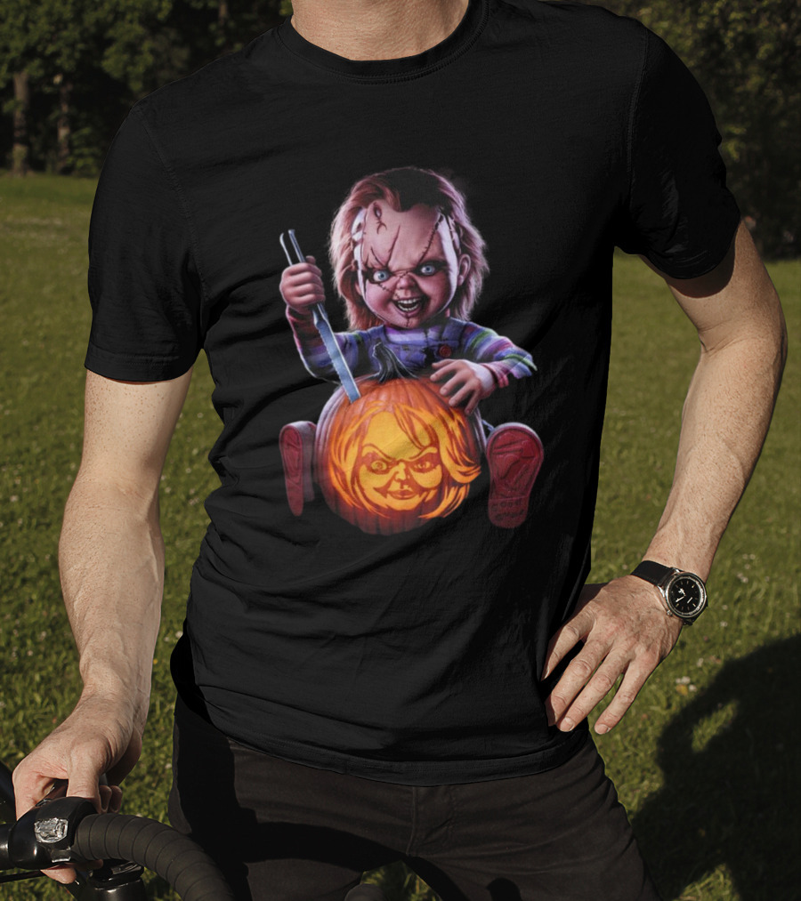 Chucky Creepy Carver Halloween Pumpkin Knife T-Shirt
