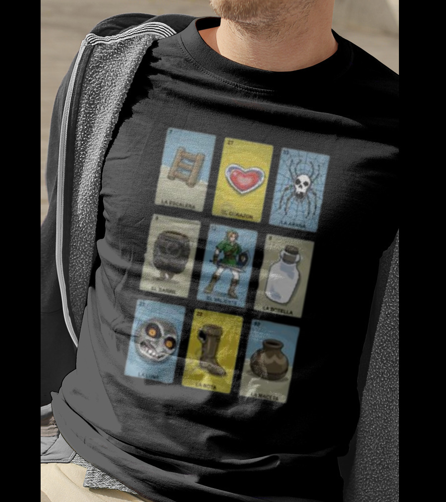 Clay Graham Art Loz Loteria La Escalera El Corazon La Araña El Barril El Valiente La Botella La Luna La Bota La Maceta T-Shirt