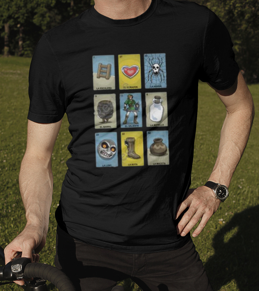 Clay Graham Art Loz Loteria La Escalera El Corazon La Araña El Barril El Valiente La Botella La Luna La Bota La Maceta T-Shirt