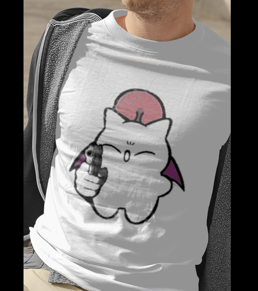 Gun Wielding Moogle By Wisdomeel T-Shirt
