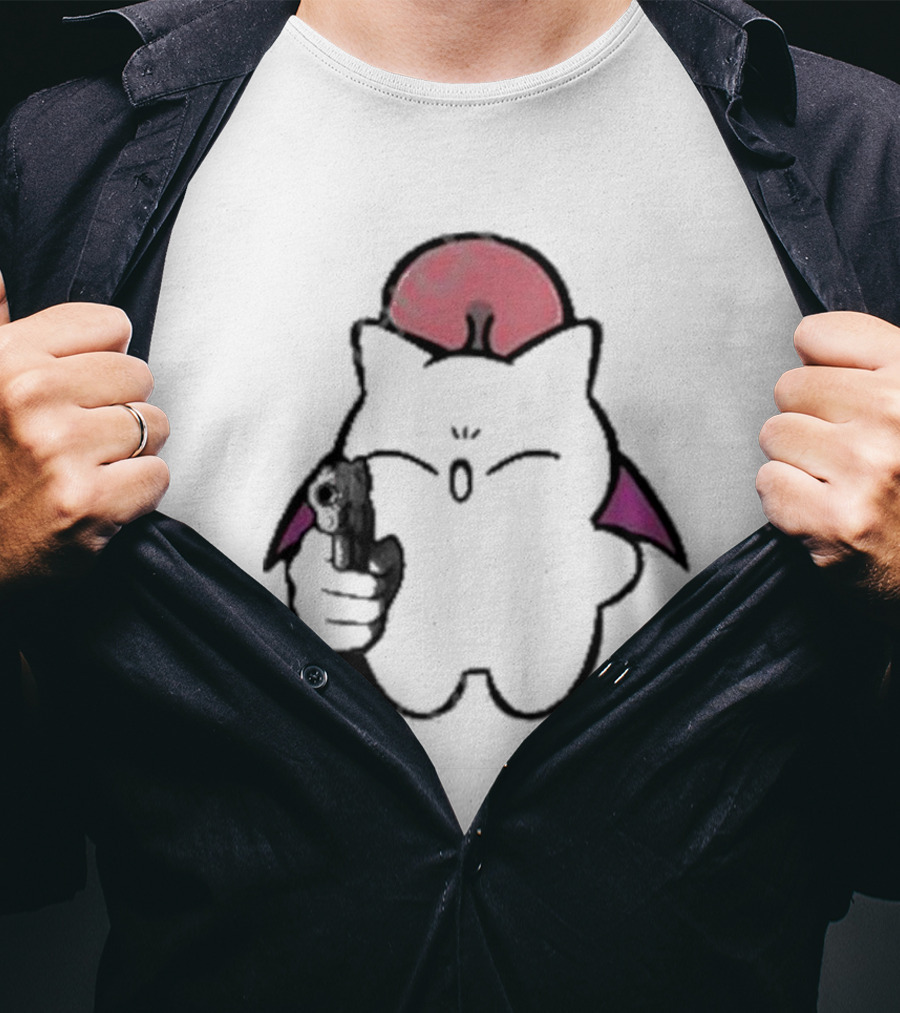 Gun Wielding Moogle By Wisdomeel T-Shirt