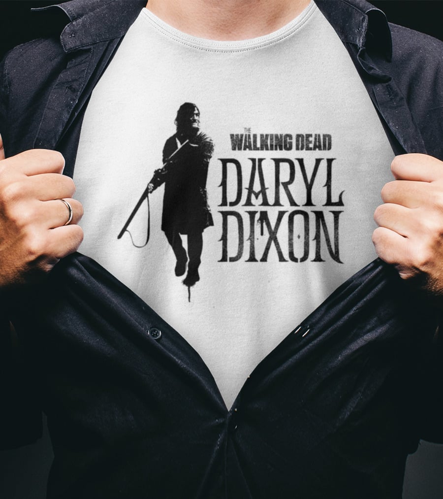 The Walking Dead Daryl Dixon Silhouette Crossbow Iconic Merch T-Shirt