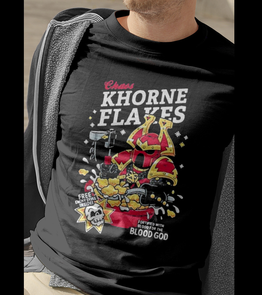 Chaos Khorne Flakes Free Inside Fortified With Blood For The Blood God T-Shirt