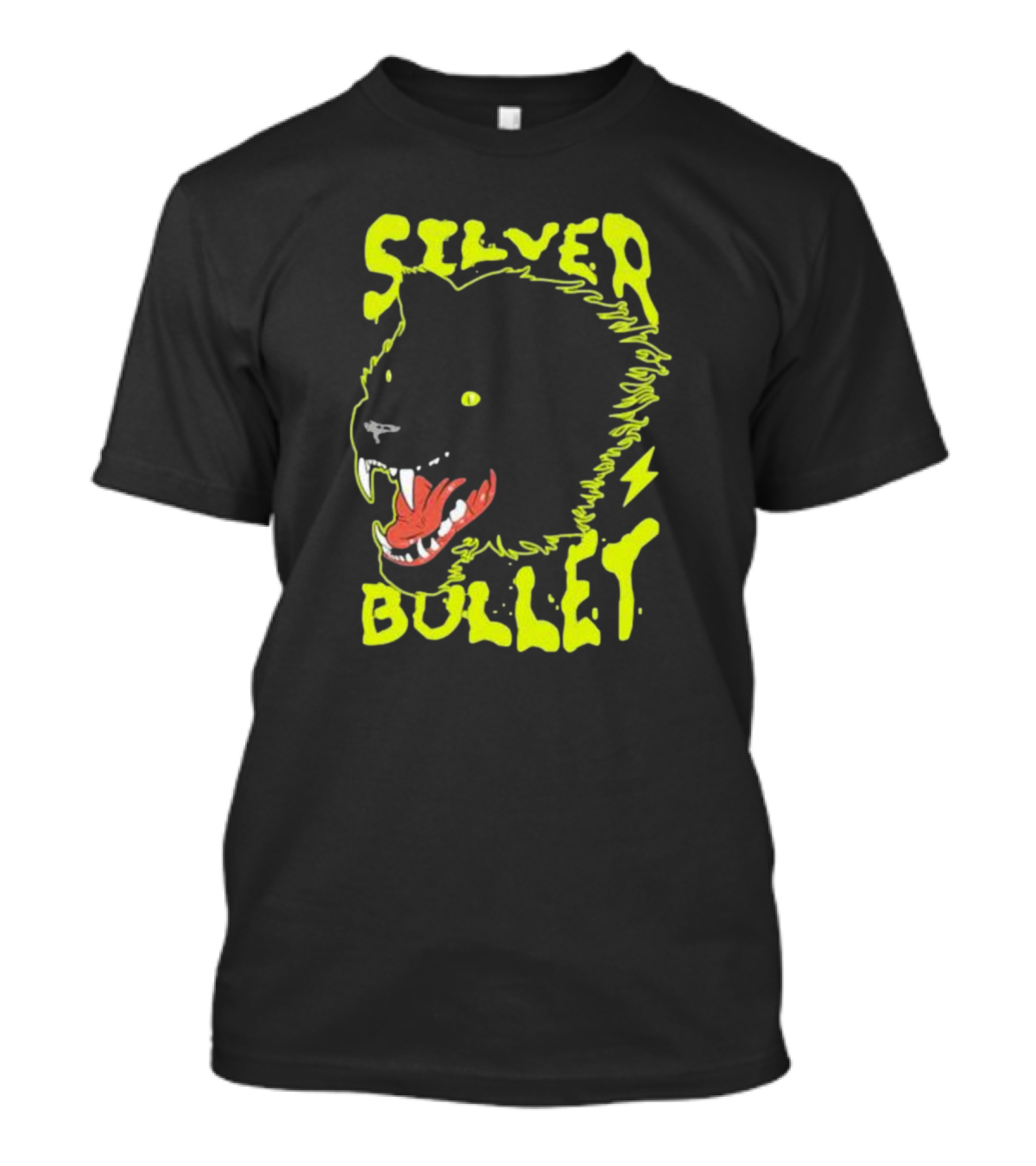 Silver Bullet Werewolf Face Neon T-Shirt