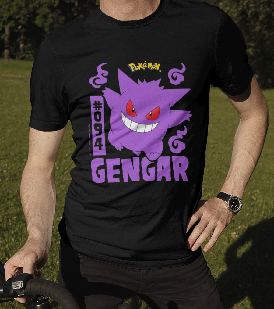 Pokémon #094 Gengar With Iconic Design And Purple T-Shirt
