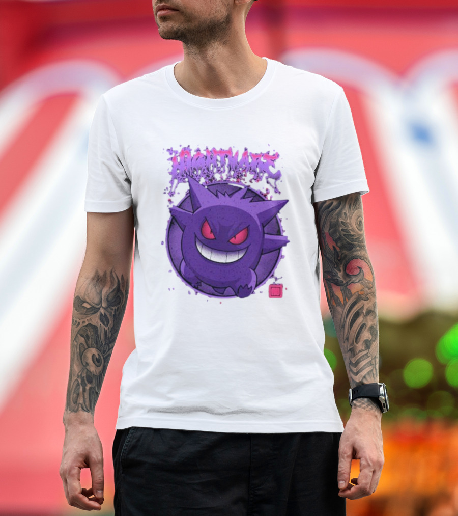 Gengar Nightmare Pokemon Purple Mischief T-Shirt