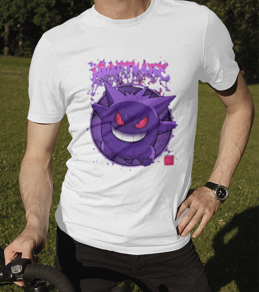 Gengar Nightmare Pokemon Purple Mischief T-Shirt