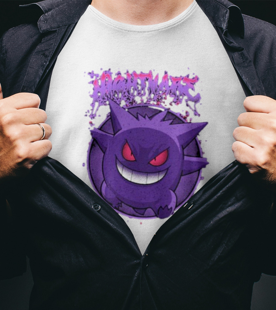 Gengar Nightmare Pokemon Purple Mischief T-Shirt