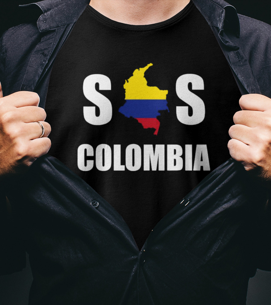 SOS Colombia Map Flag T-Shirt