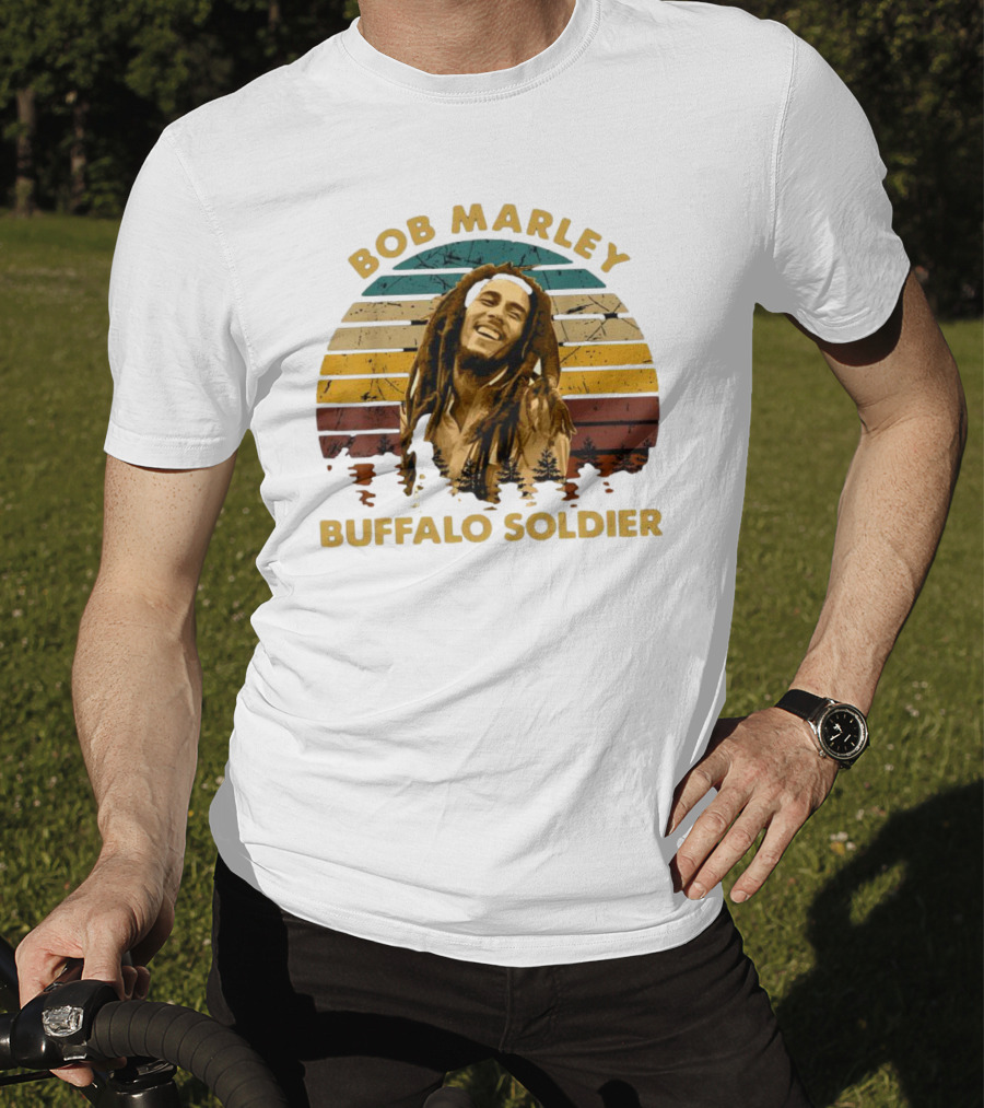 Bob Marley Buffalo Soldier Vintage Retro Sunset T-Shirt