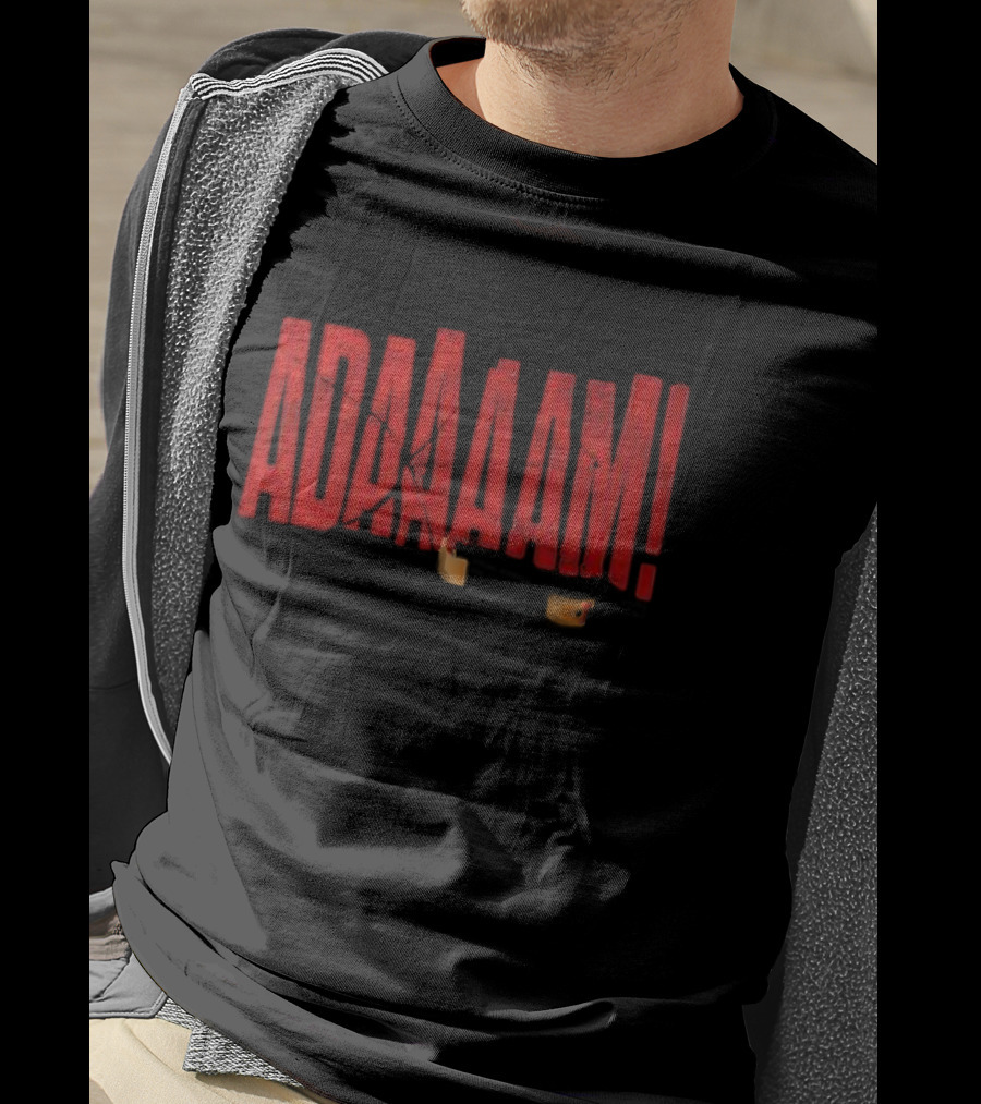 ADAAAAM Red Text Broken Glass T-Shirt