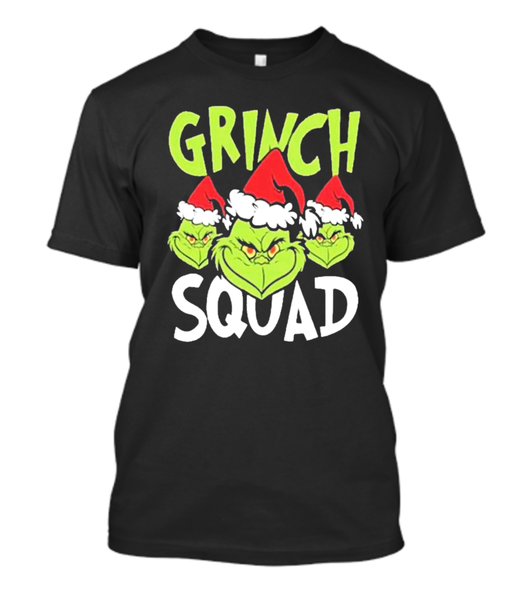 Grinch Squad Christmas Santa Hat Trio T-Shirt