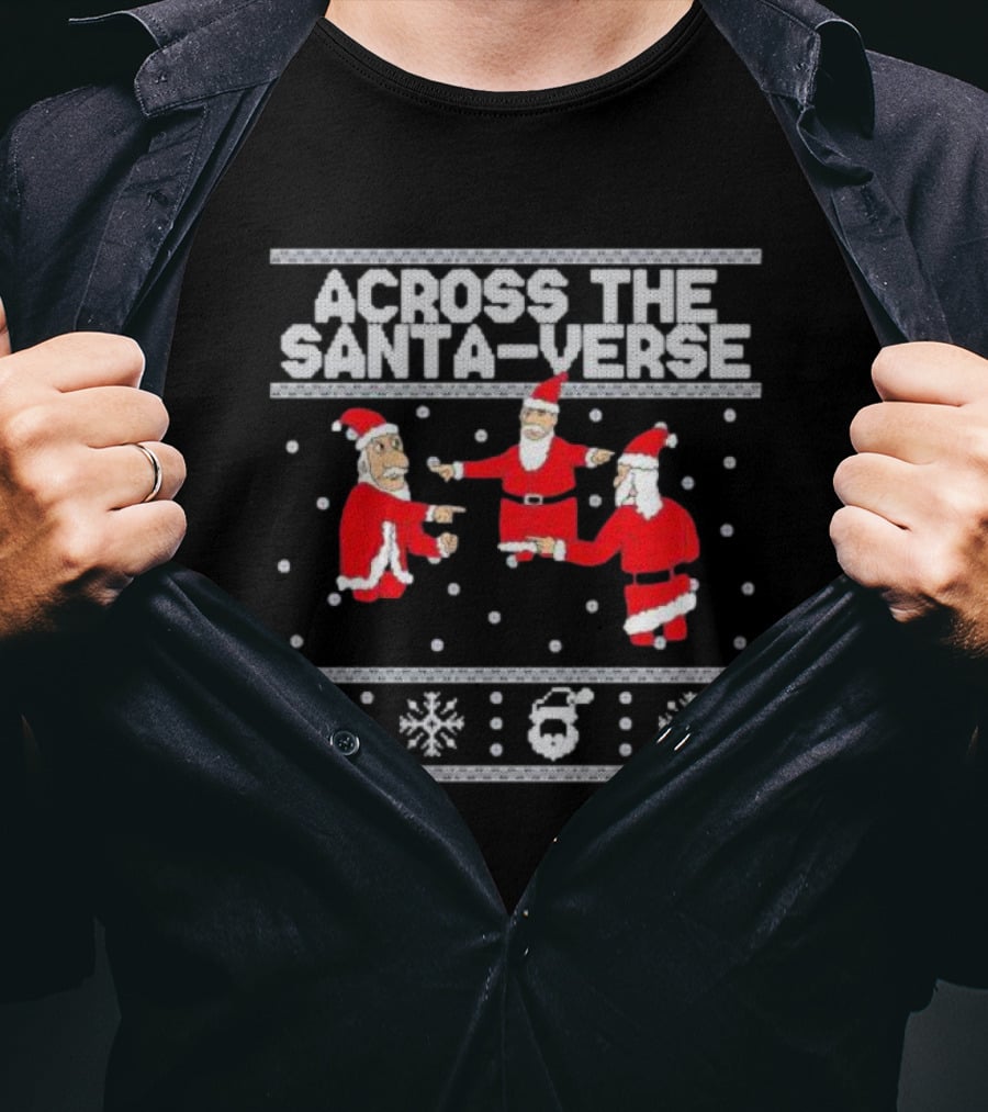 Across The Santa-verse Santa Claus Meme Icons T-Shirt