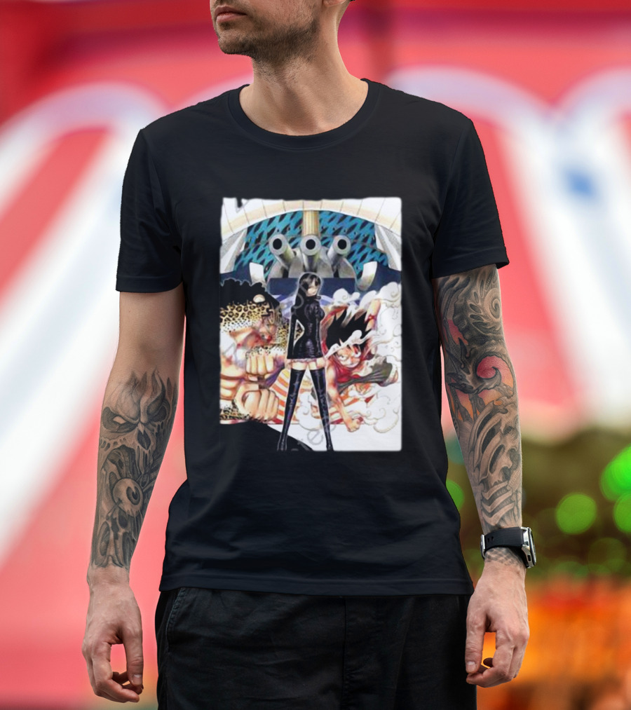 Geo Aw Enies Lobby Arc Animes Luffy Robin Lucci Cannon T-Shirt