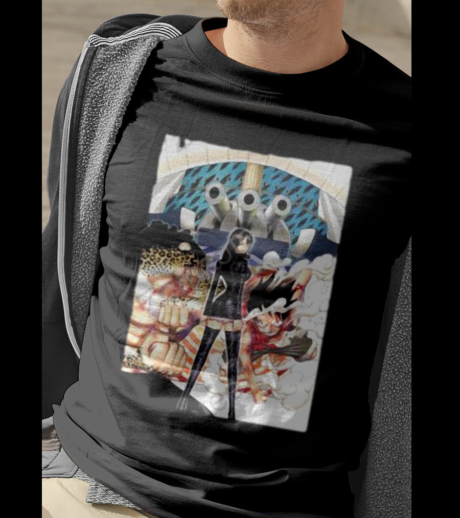 Geo Aw Enies Lobby Arc Animes Luffy Robin Lucci Cannon T-Shirt