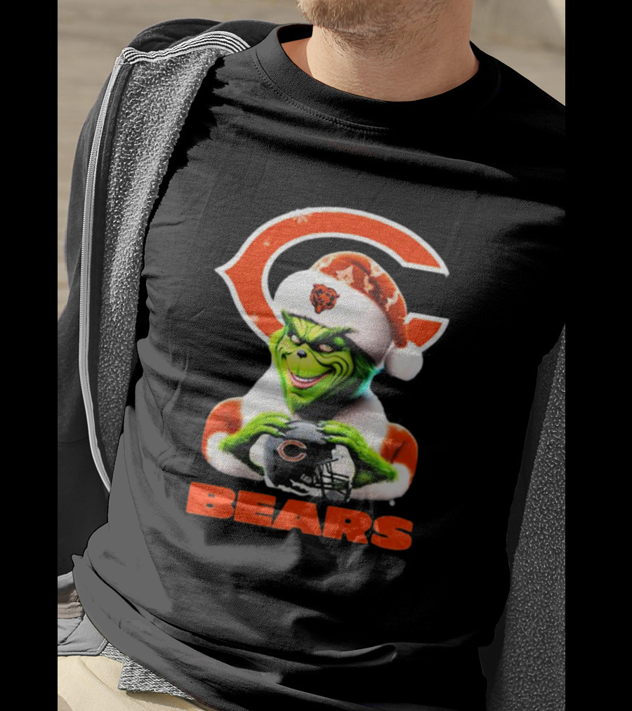 Santa Grinch Bears Merry Christmas Love Chicago Bears T-Shirt