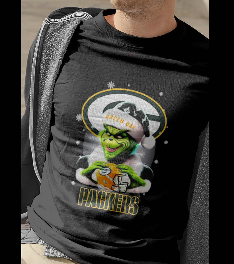 Santa Grinch Green Bay Packers Merry Christmas T-Shirt