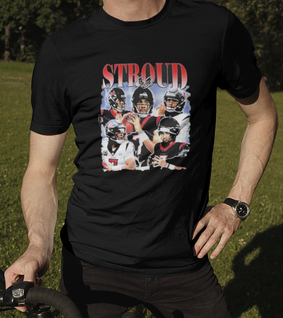 Stroud CJ Football 90s Style Houston NFL Quarterback Vintage Images T-Shirt