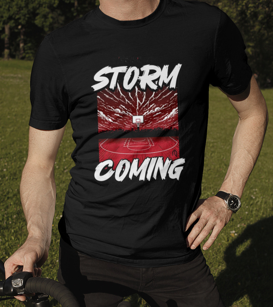 Athletelogos There Is A Storm Coming Basketball Court Thunderous Sky T-Shirt