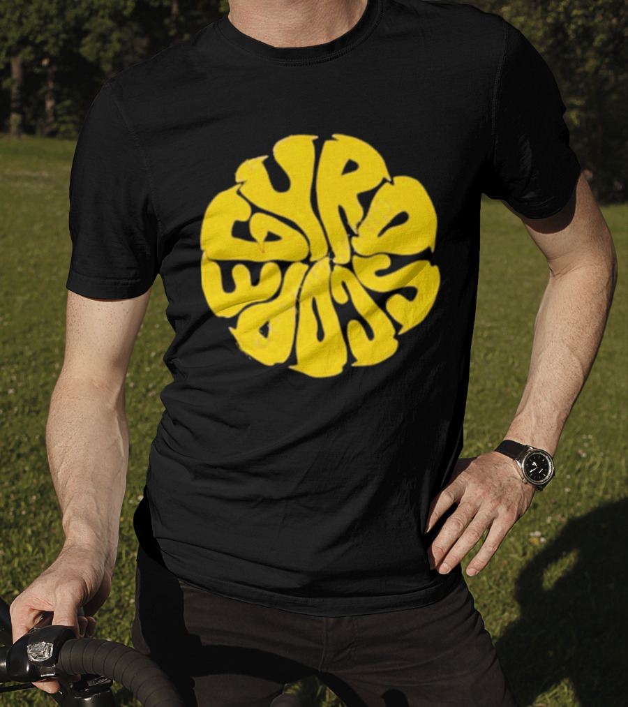 Gyroscope Liquid Logo Yellow Circular Text T-Shirt