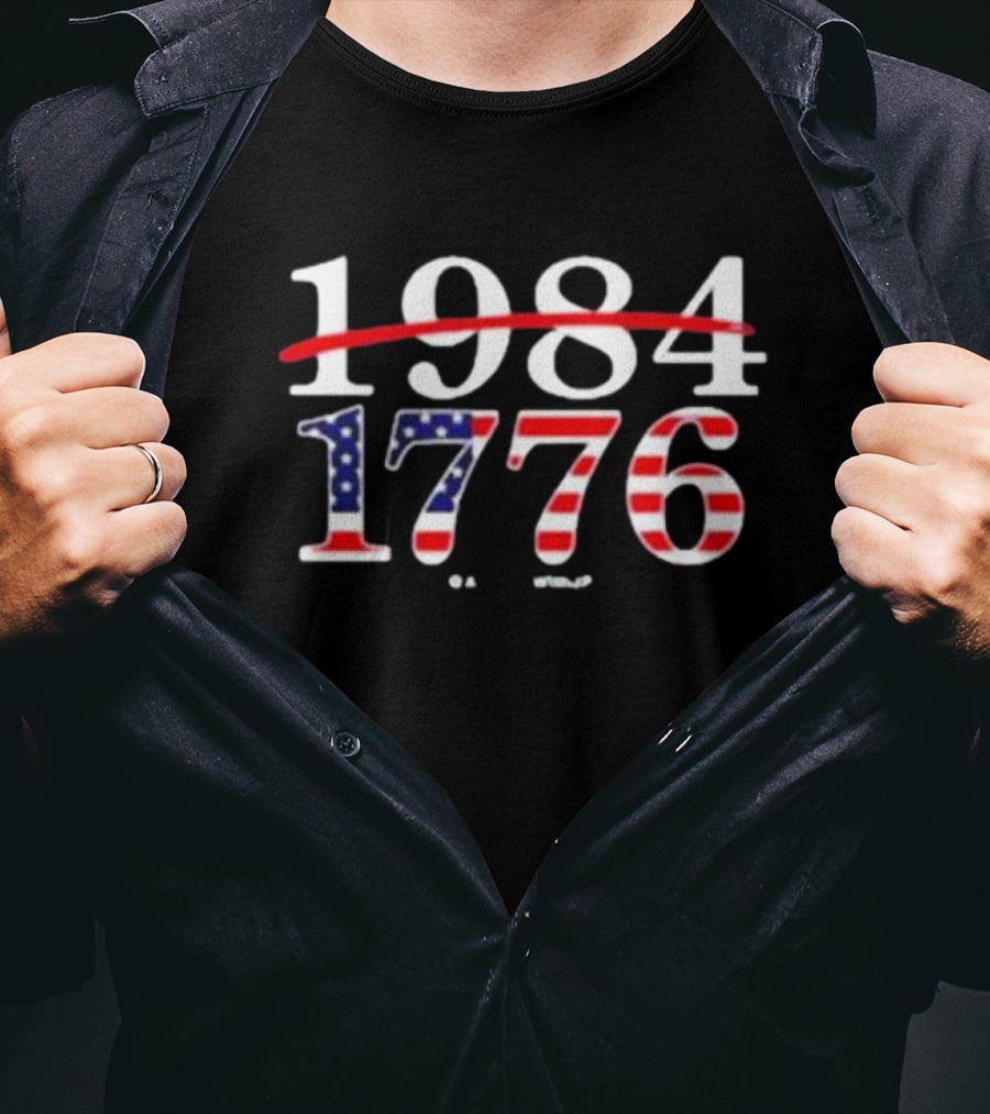 America 1984 1776 Patriotic Theme T-Shirt