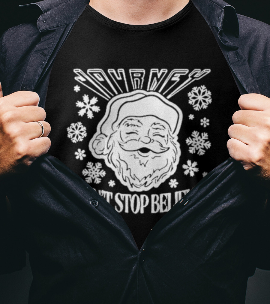 Journey Don't Stop Believin' Christmas Santa Snowflakes T-Shirt