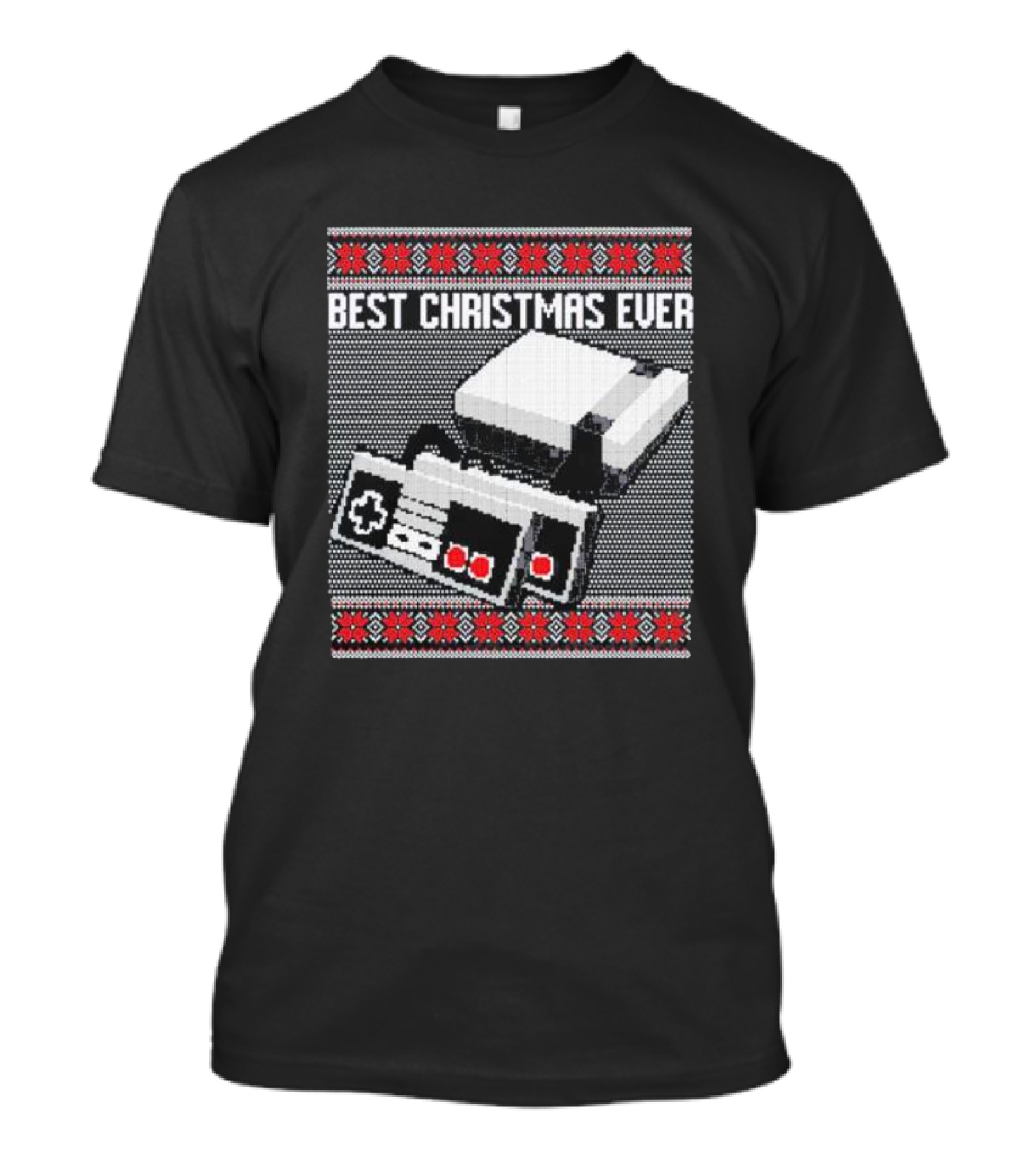 Best Christmas Ever Ugly Sweater NES Controller Retro Console T-Shirt