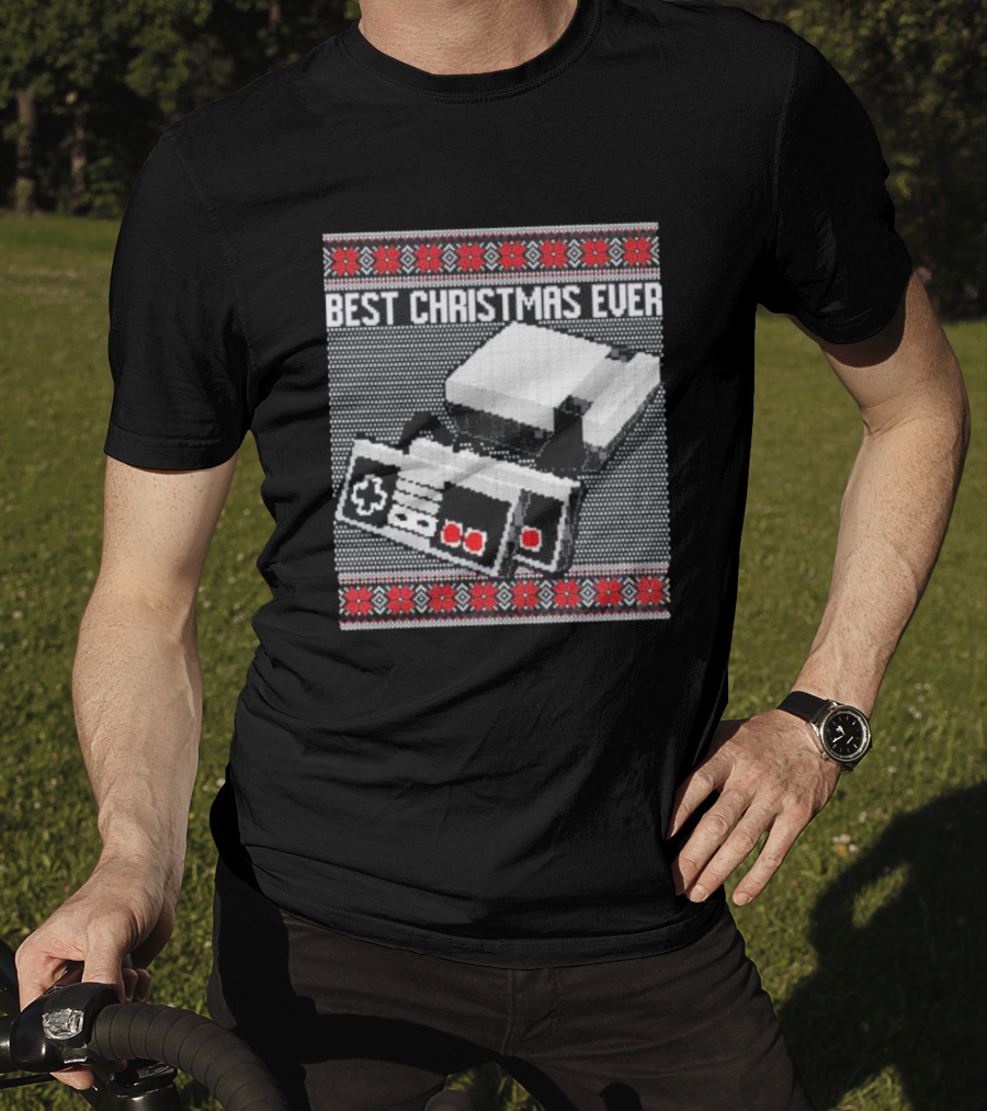 Best Christmas Ever Ugly Sweater NES Controller Retro Console T-Shirt