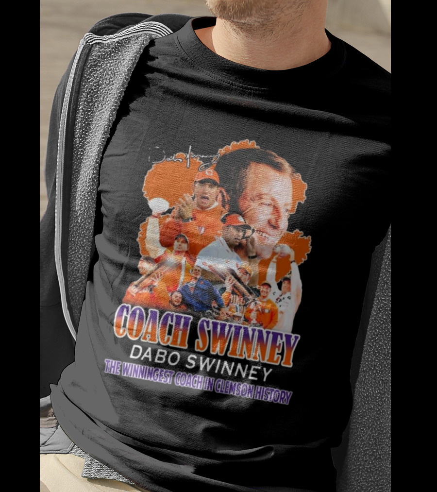Coach Swinney Dabo Swinney The Winningest Coach In Clemson History Celebrated Icons And Moments T-Shirt