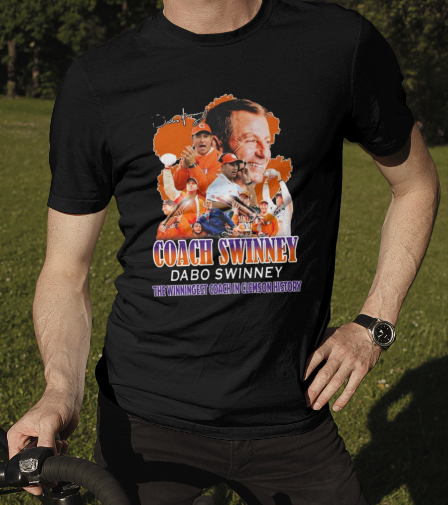 Coach Swinney Dabo Swinney The Winningest Coach In Clemson History Celebrated Icons And Moments T-Shirt