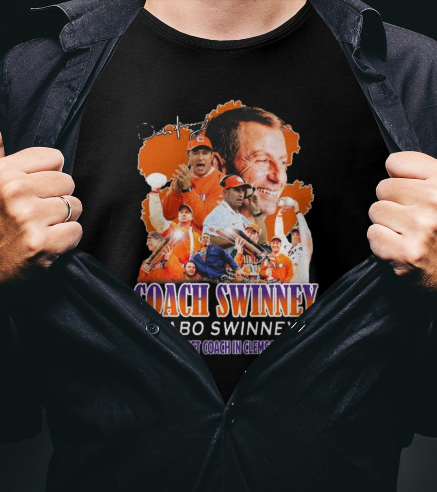 Coach Swinney Dabo Swinney The Winningest Coach In Clemson History Celebrated Icons And Moments T-Shirt