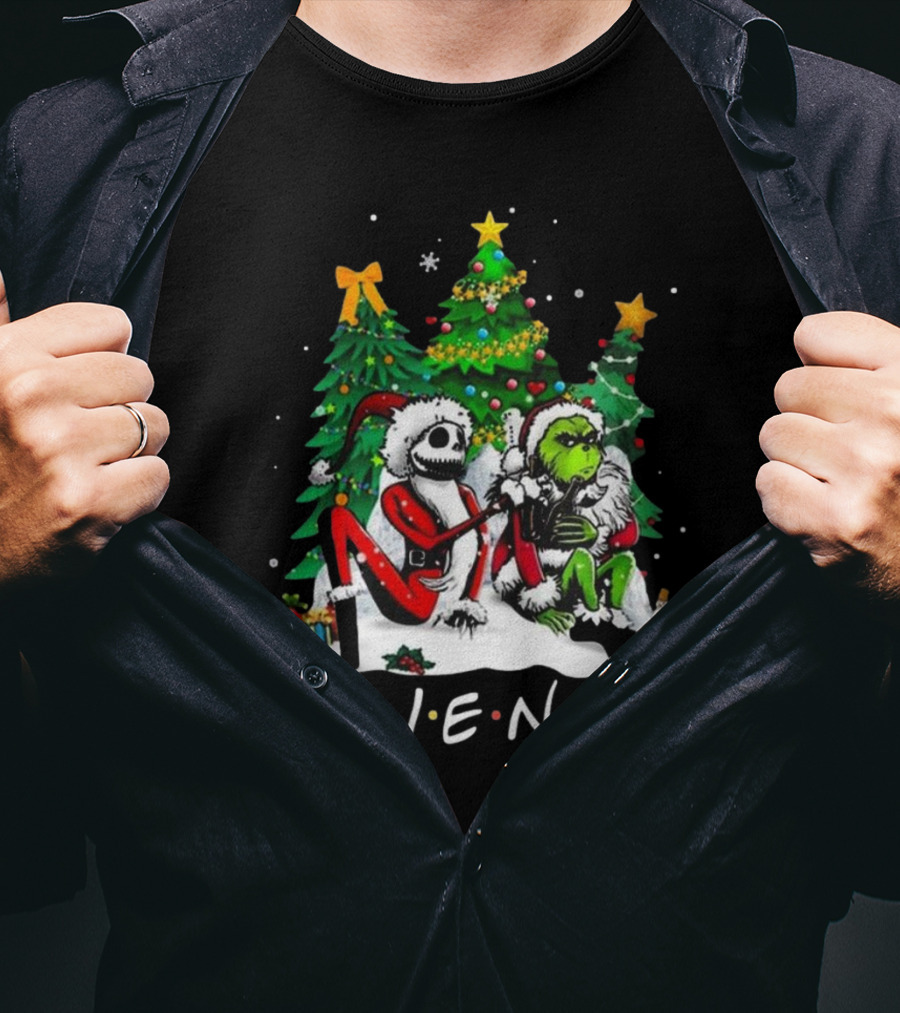 Friends Grinch Christmas Jack Santa Tree T-Shirt