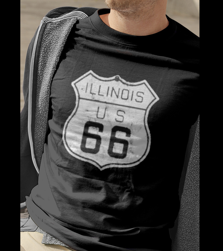 Illinois Route 66 US Vintage Shield Retro Look T-Shirt