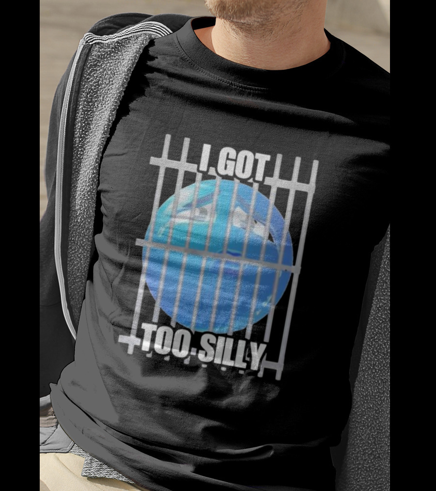 I Got Too Silly Blue Emoji Behind Bars T-Shirt