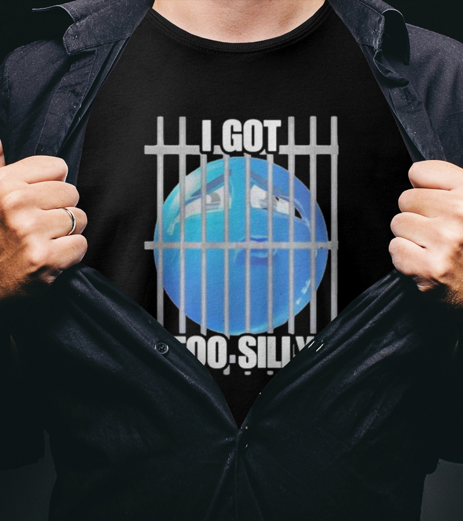 I Got Too Silly Blue Emoji Behind Bars T-Shirt