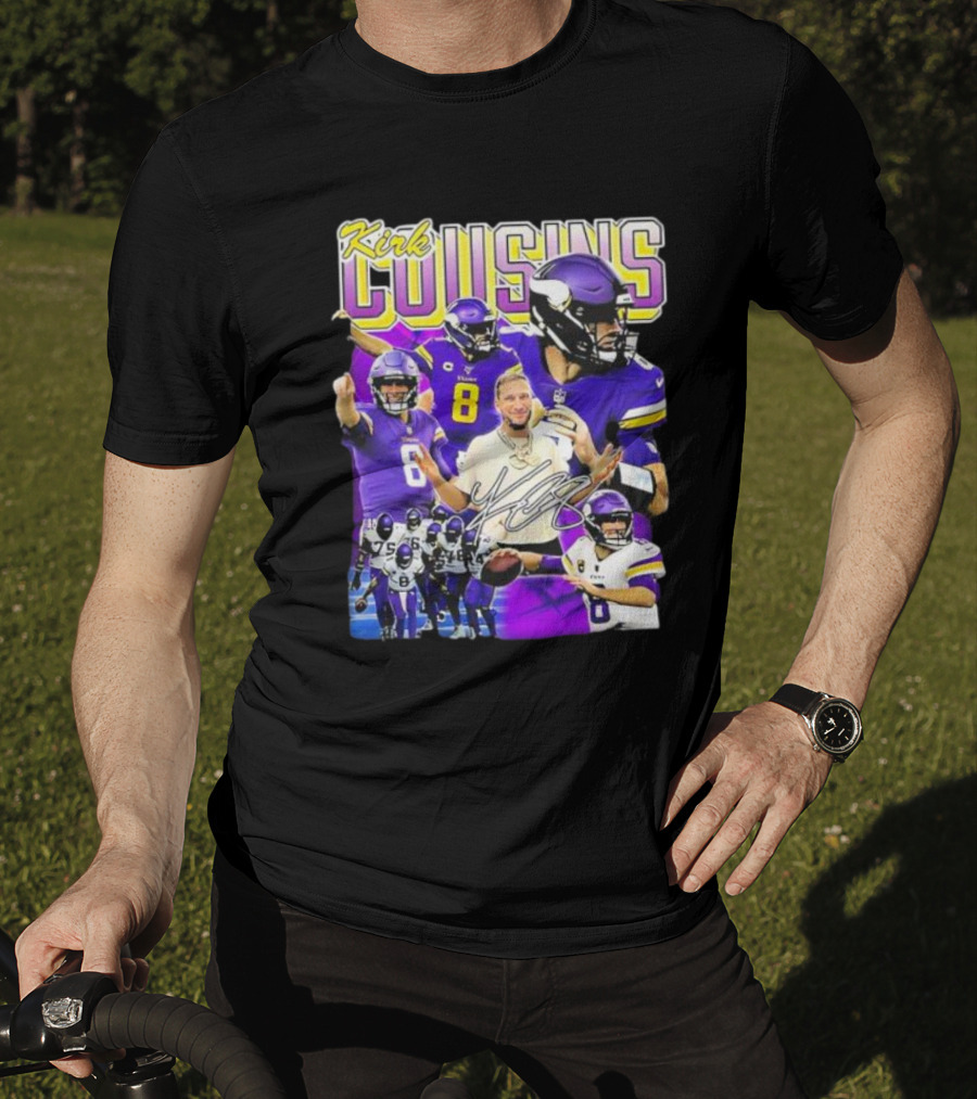 Kirk Cousins Minnesota Vikings Quarterback Number 8 Football Collage T-Shirt