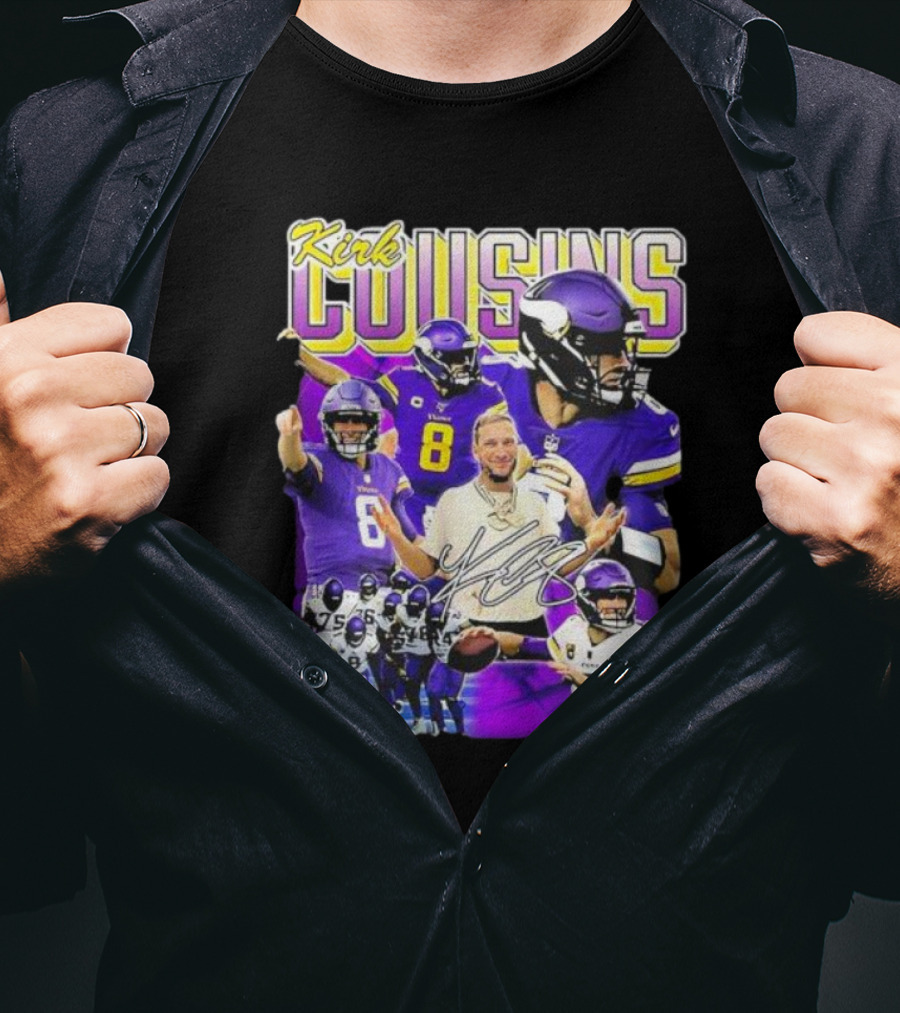 Kirk Cousins Minnesota Vikings Quarterback Number 8 Football Collage T-Shirt