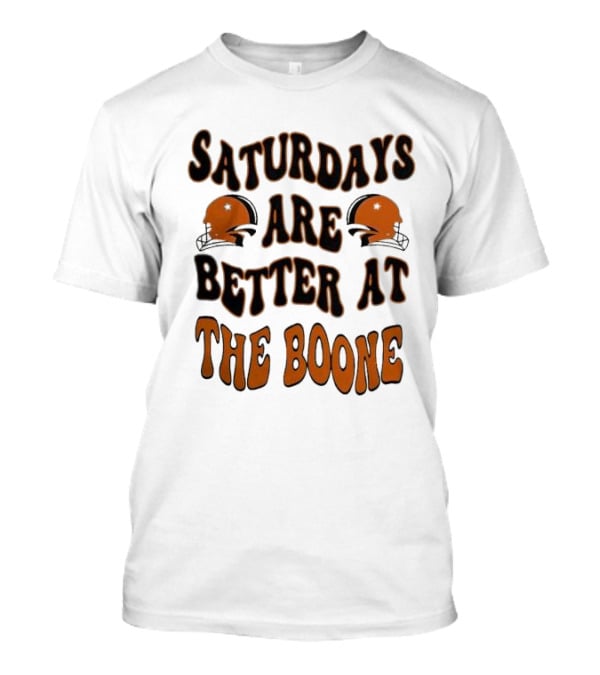 Oklahoma State Cowboys Saturdays Are Better At The Boone With Football Helmets T-Shirt