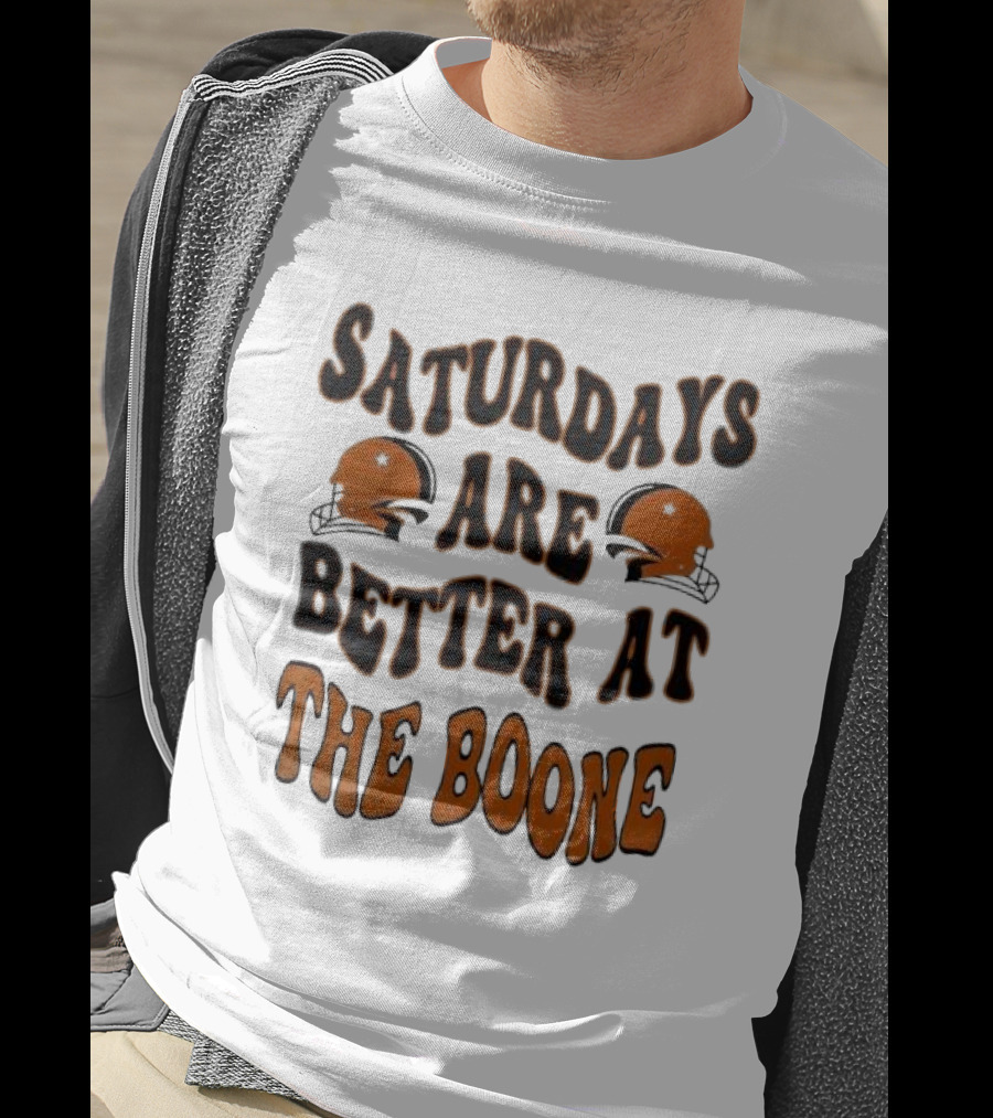 Oklahoma State Cowboys Saturdays Are Better At The Boone With Football Helmets T-Shirt