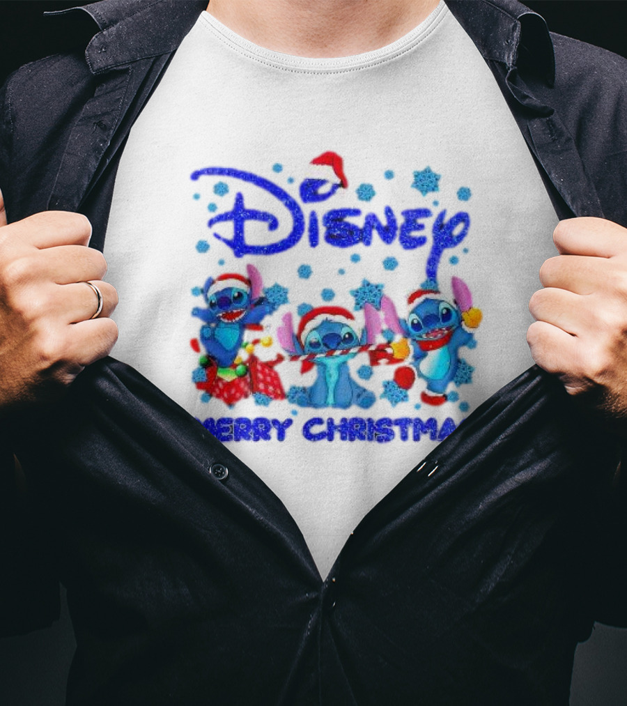Disney Santa Stitch Merry Christmas T-Shirt